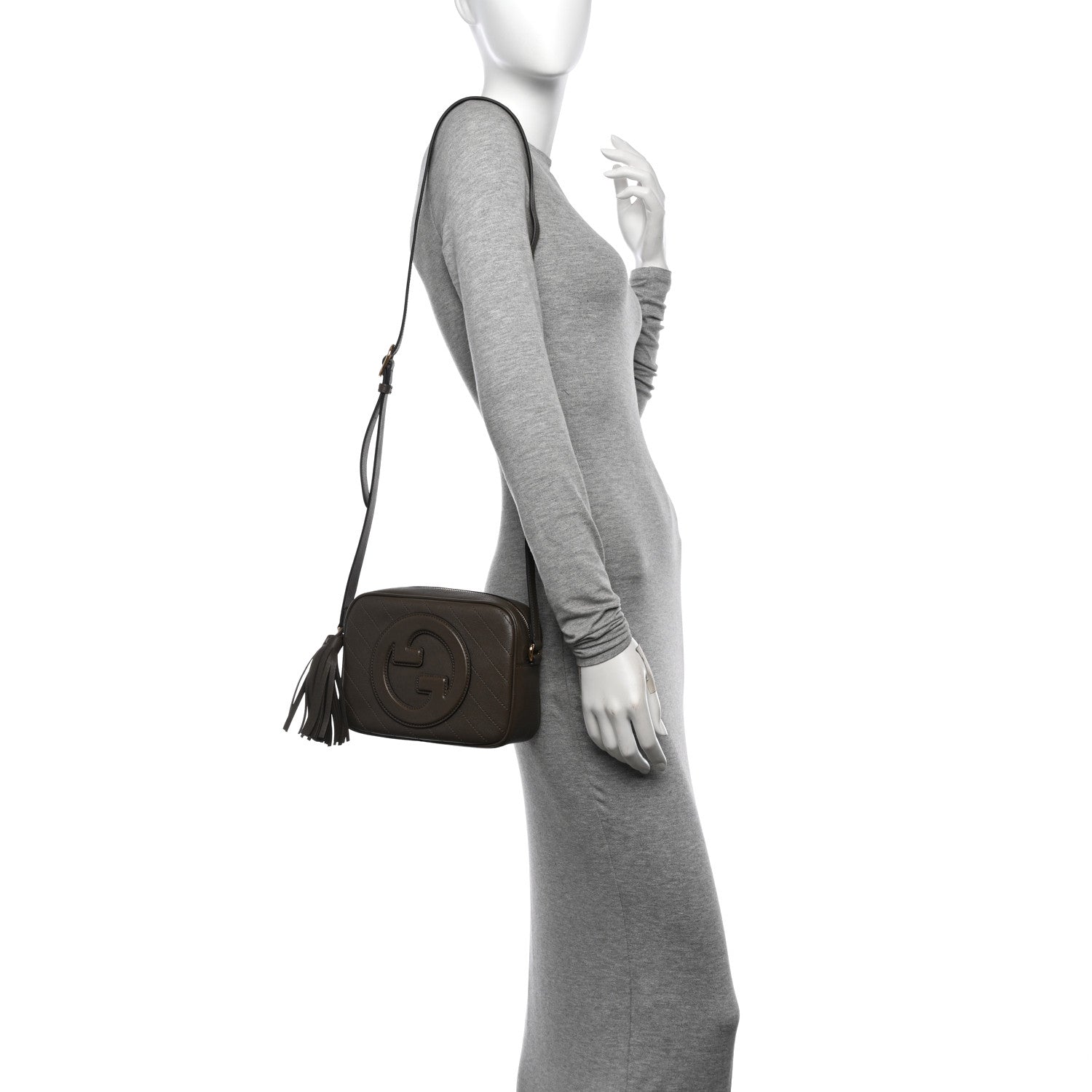 Gucci Sakai Be Green Calfskin Diagonal Stitched Small Blondie Shoulder Bag Craclet Brown 2 of 10