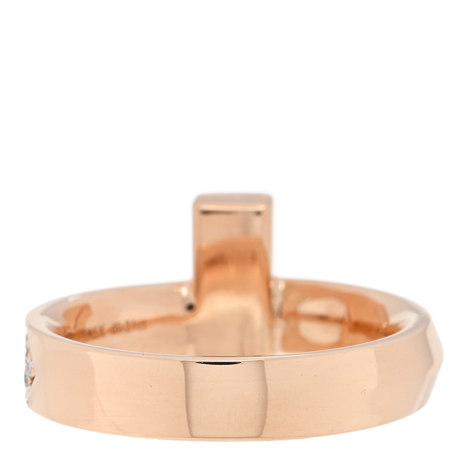 Tiffany 18K Rose Gold Diamond T T1 Ring 52 6 3 of 5