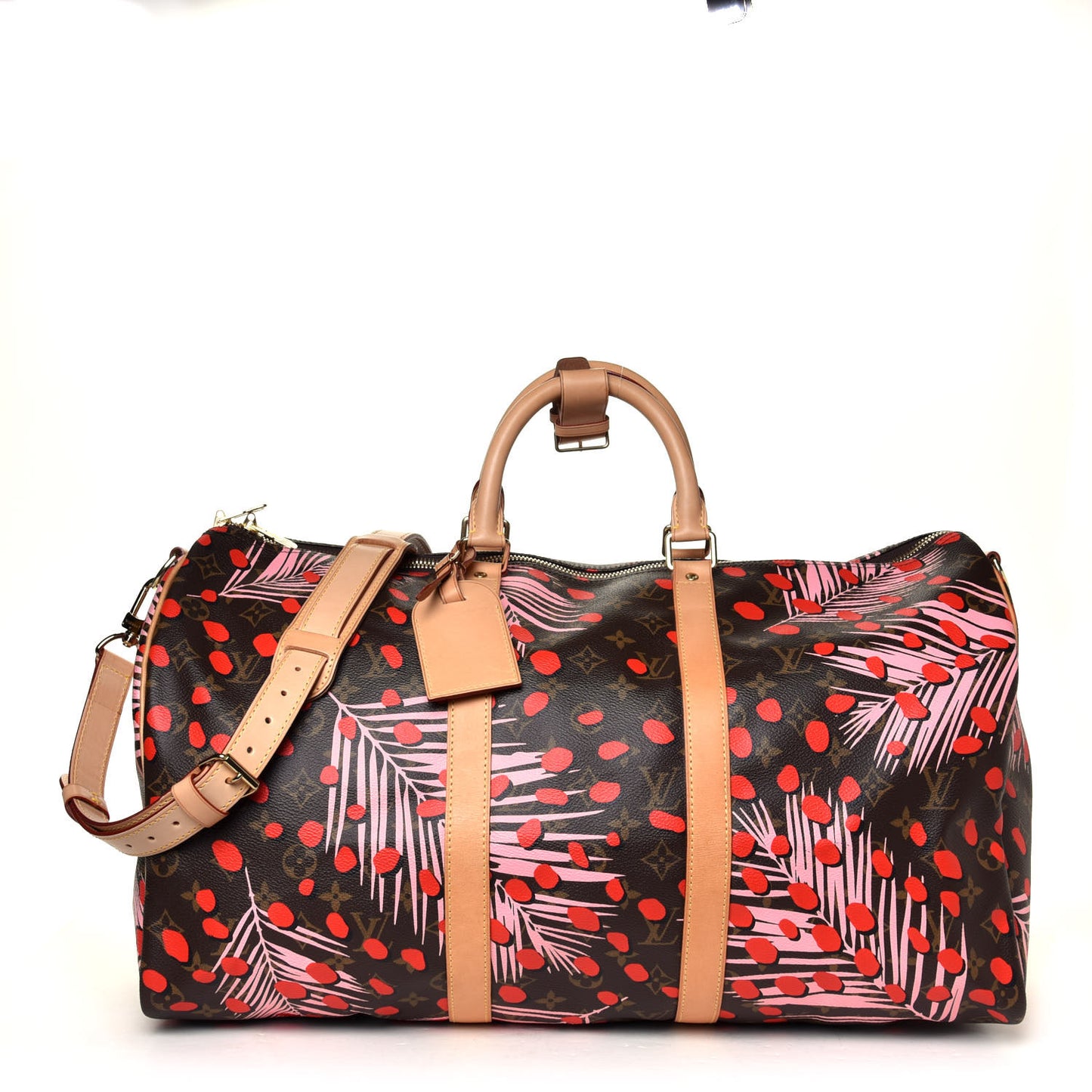 Monogram Jungle Dots Keepall Bandouliere 50 Sugar Pink Poppy