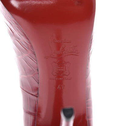 Christian Louboutin Calfskin Crocodile Embossed Rolando 120 Pumps 41 Red 7 of 8