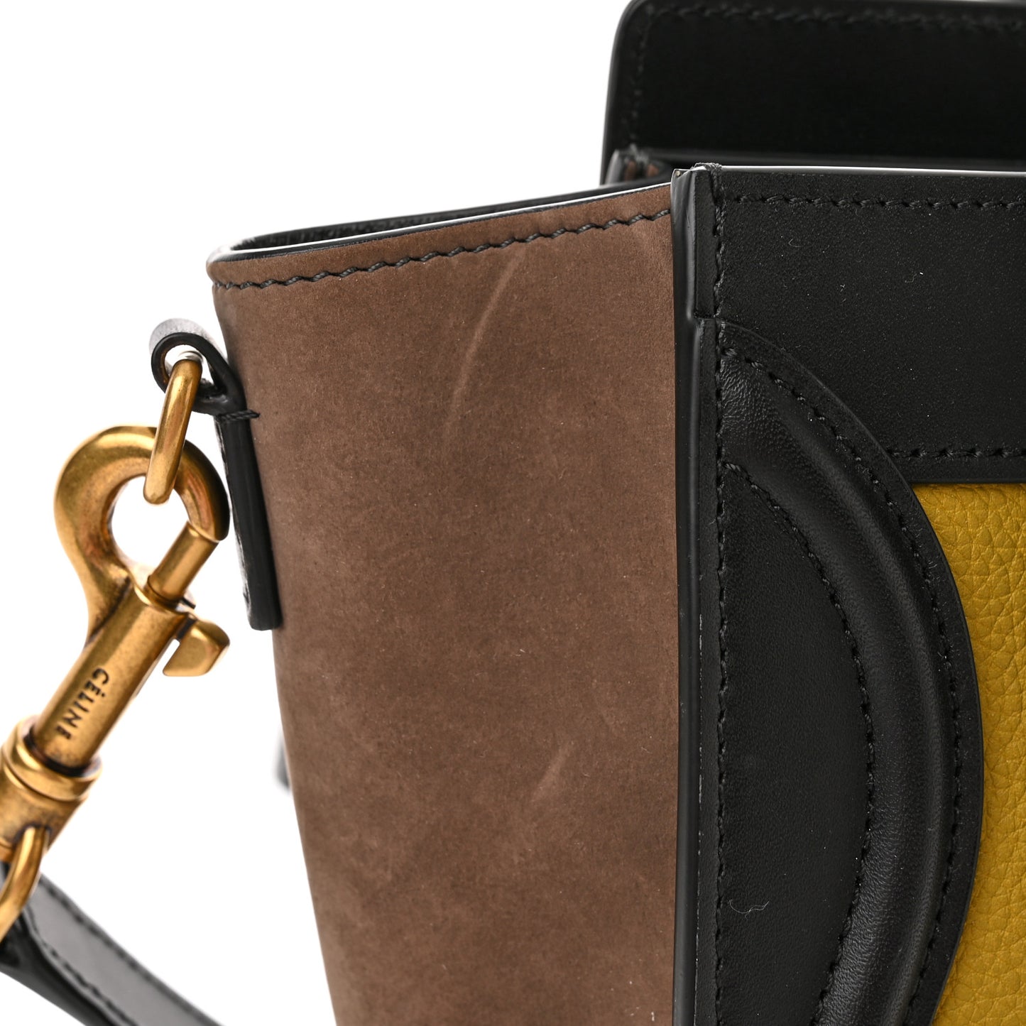 Baby Grained Calfskin Nubuck Nano Tri-Color Luggage Olive