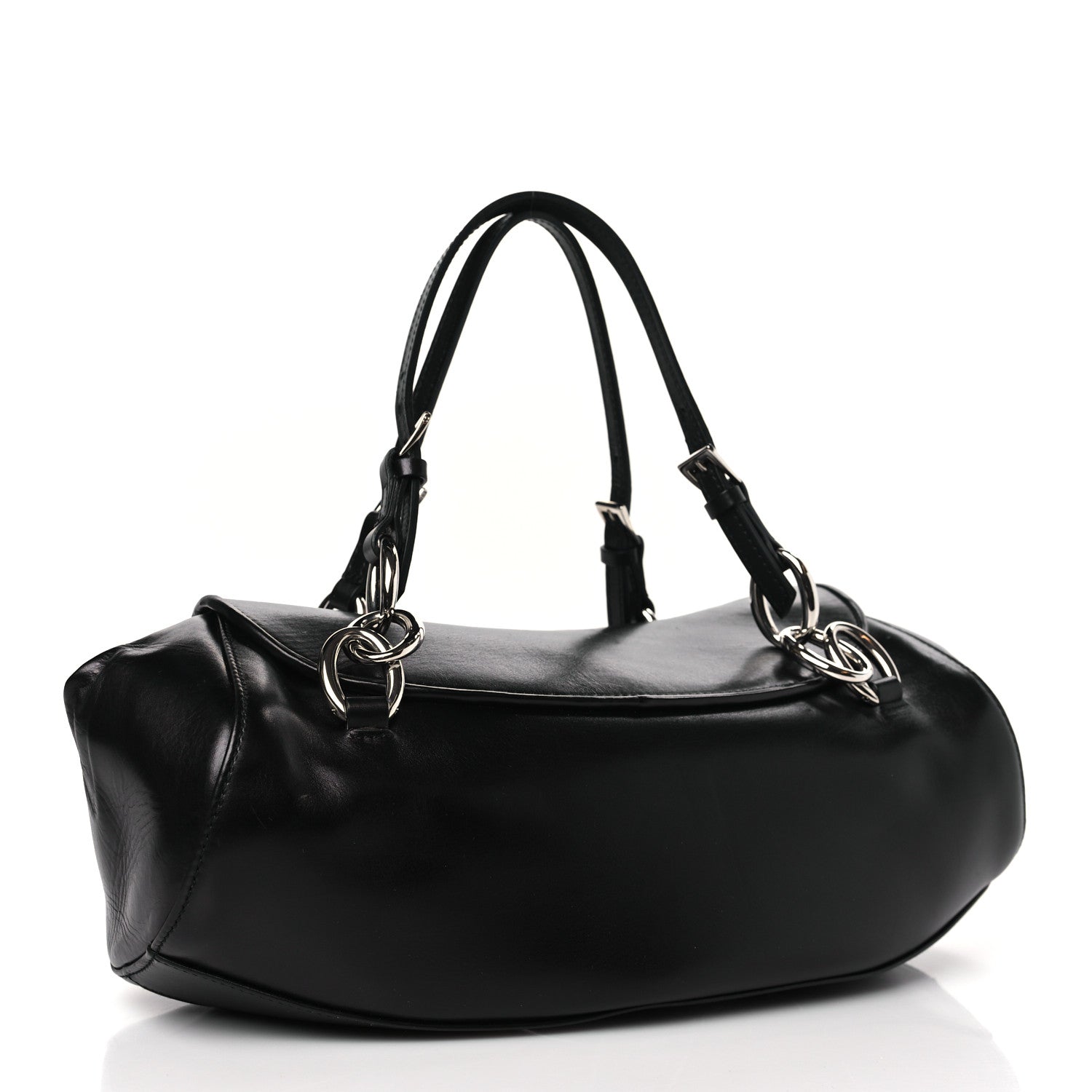 Christian Dior Calfskin Diva Logo Plate Bag Black 3 of 9