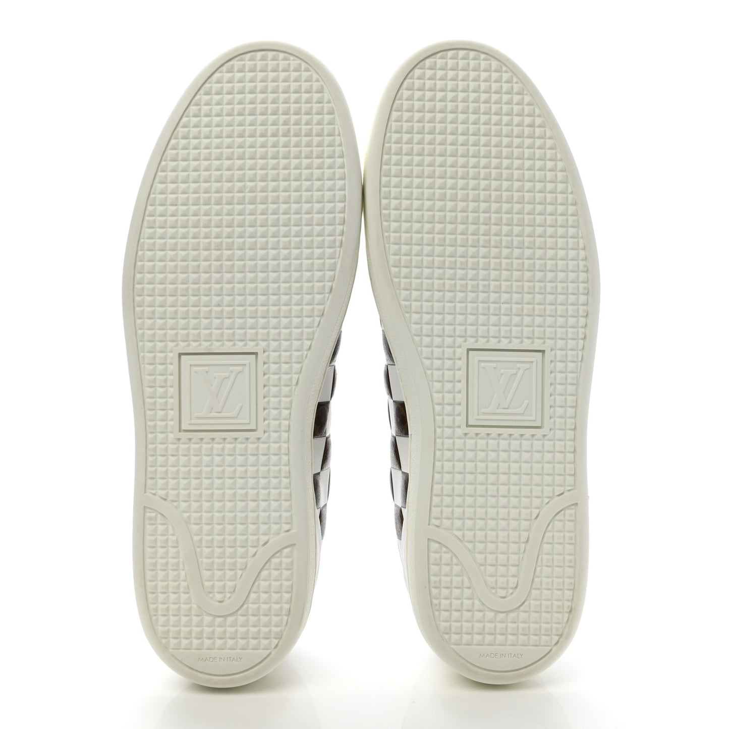 Calfskin Monogram Damier Tressage Frontrow Sneakers 38 White