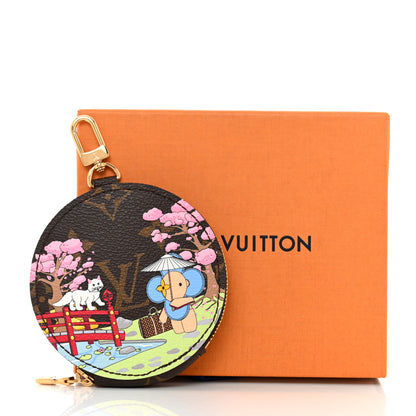 Louis Vuitton Monogram 2021 Christmas Animation Japanese Garden Round Coin Purse Wisteria Pink 6 of 6