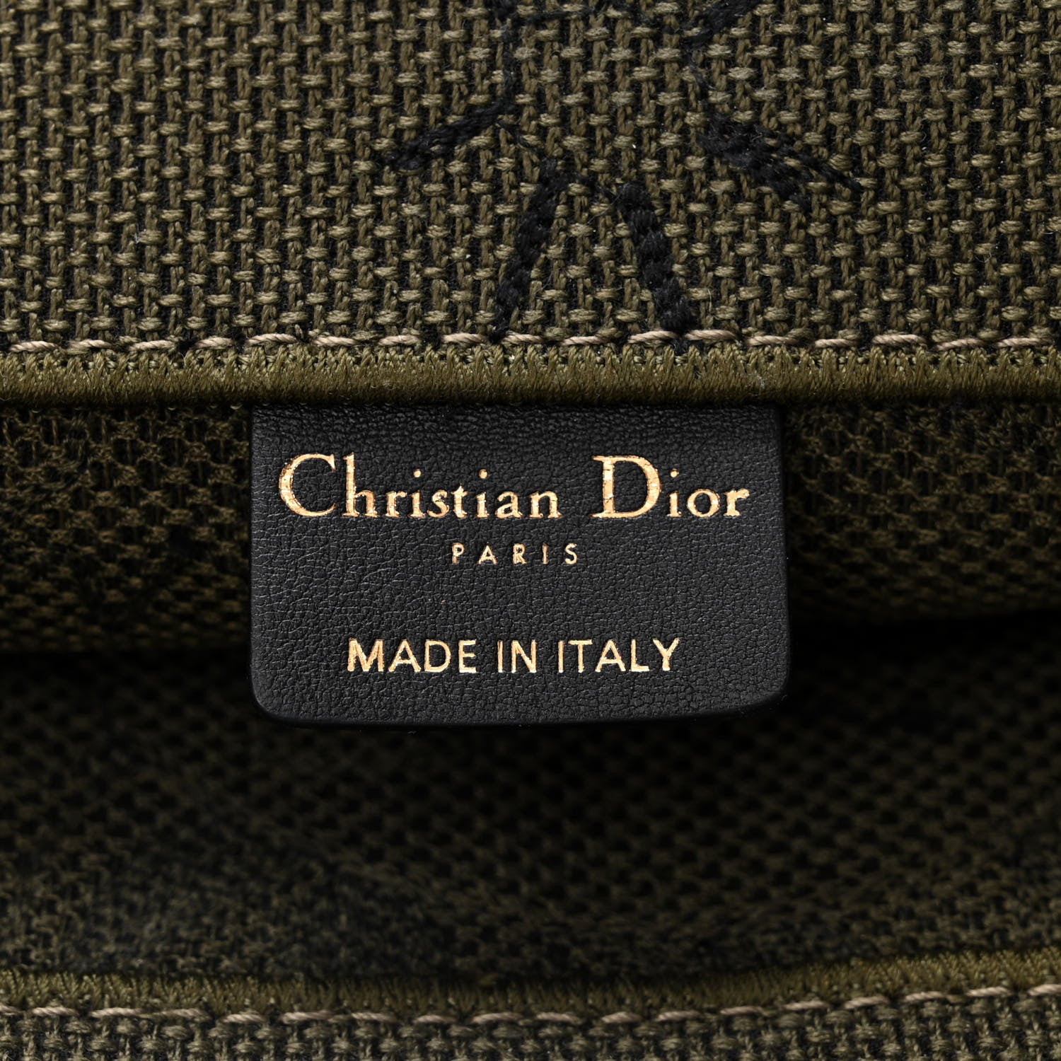 Christian Dior Canvas Embroidered Graffiti Book Tote Vert 6 of 10