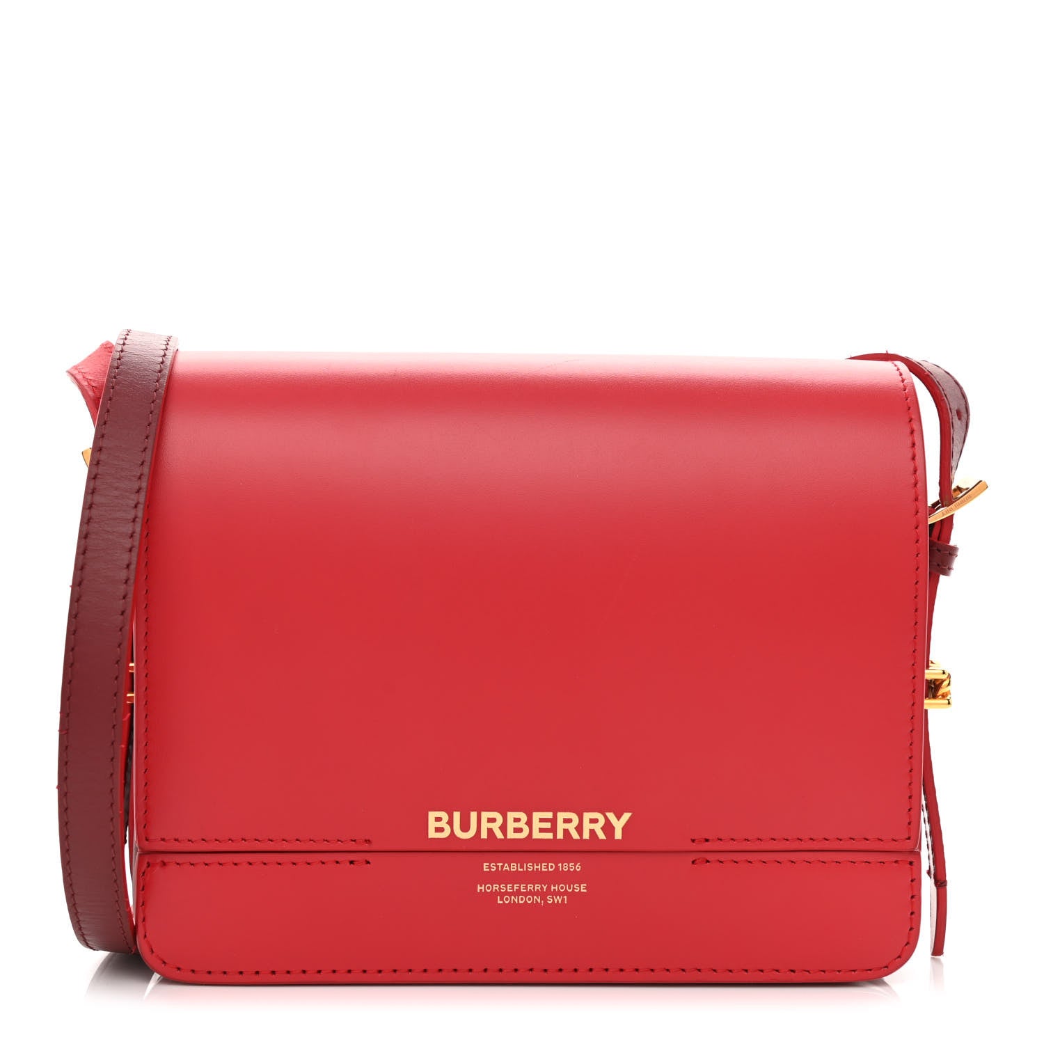 Burberry Smooth Calfskin Small Two Tone Grace Bag Red 1 of 10