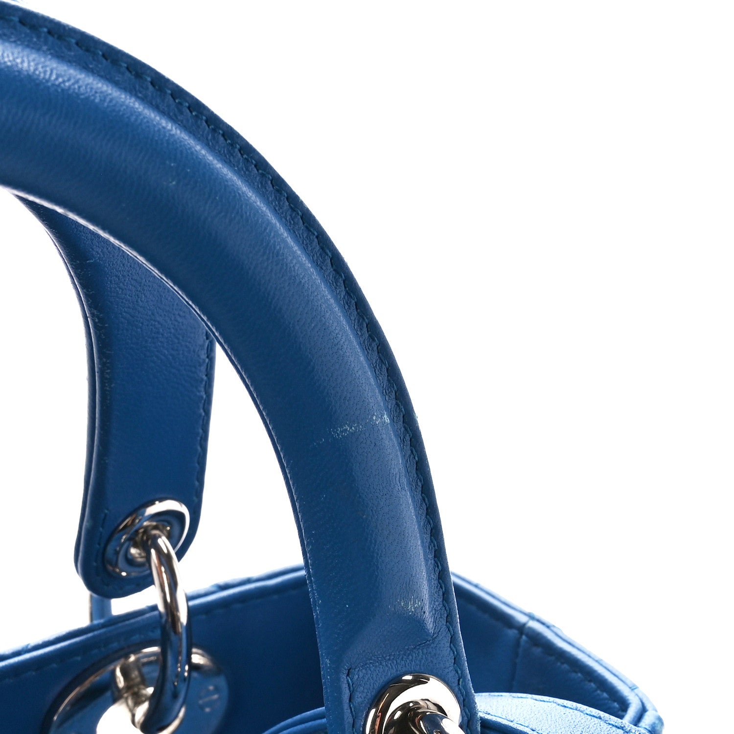 Christian Dior Lambskin Cannage Medium Lady Dior Blue Persan 14 of 15