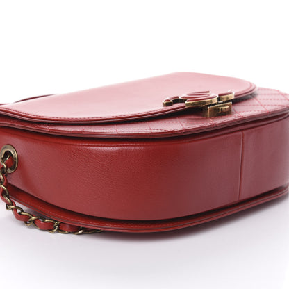 Chanel Shiny Calfskin Goatskin Quilted Medium Coco Curve Messenger Flap Red 9 of 10