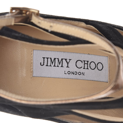 Jimmy Choo Suede Fathom Strappy Cage Booties 40 Black 8 of 9