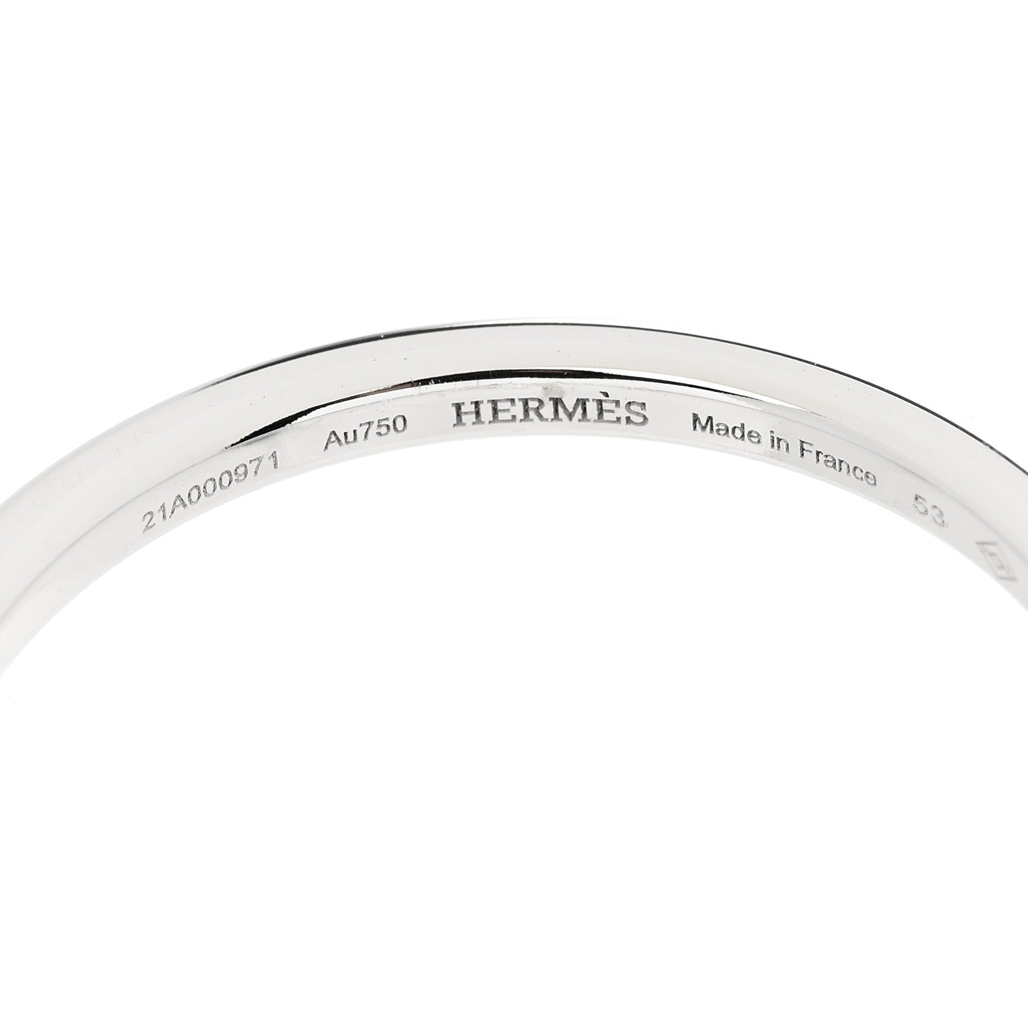 Hermes 18K White Gold Diamond Kelly Clochette Ring 53 6.5 4 of 5