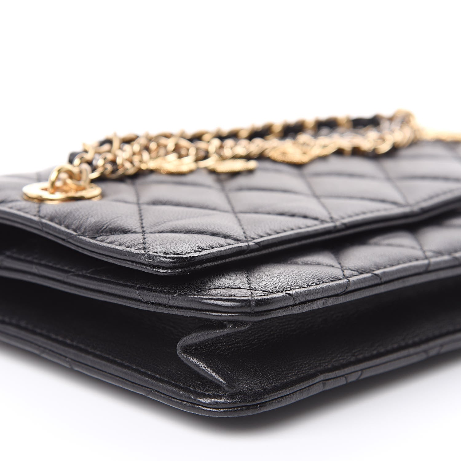Chanel Lambskin Quilted Egyptian Amulet Wallet On Chain WOC Black 11 of 13