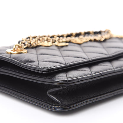 Chanel Lambskin Quilted Egyptian Amulet Wallet On Chain WOC Black 11 of 13