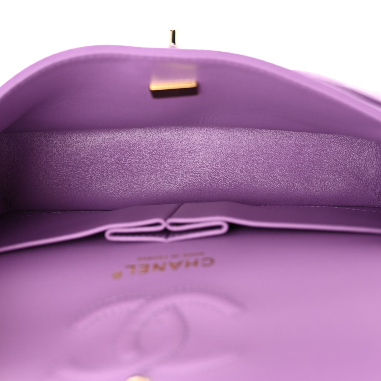 Caviar Quilted Small Double Flap Purple