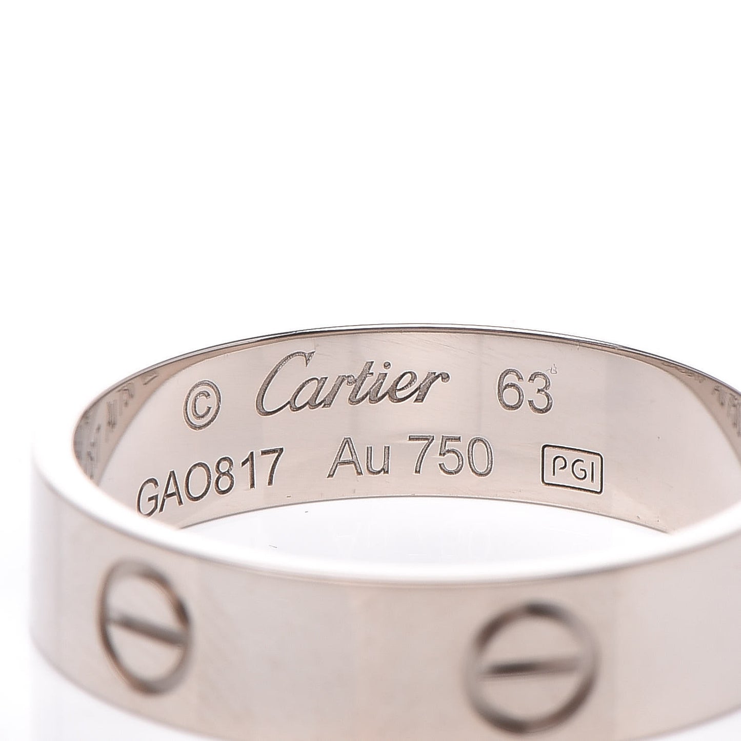 18K White Gold 5.5mm LOVE Ring 63 10.25