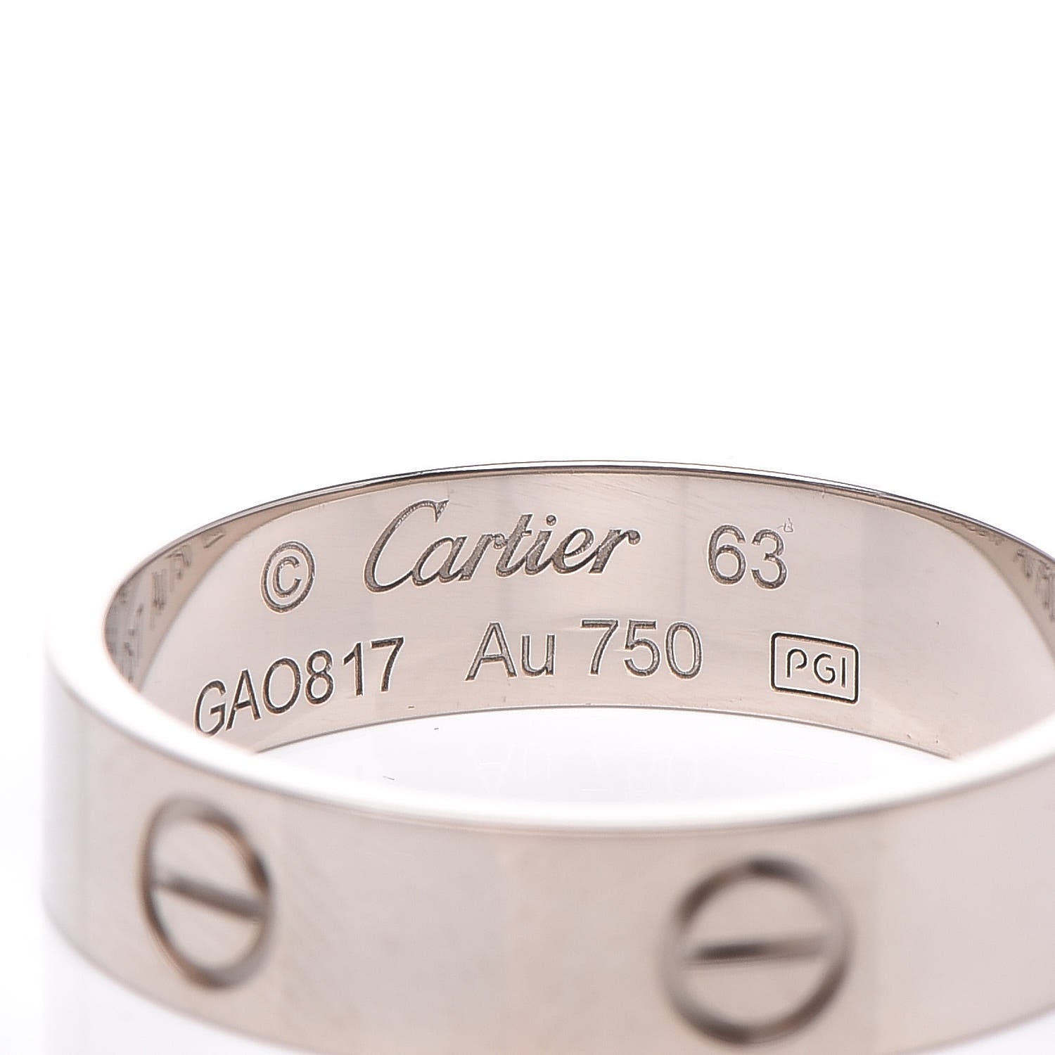 Cartier 18K White Gold 5.5mm LOVE Ring 63 10.25 4 of 5