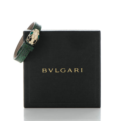 Bulgari Karung Snakeskin Malachite Serpenti Forever Bracelet S Green 6 of 6
