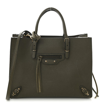 Balenciaga Veau Papier A6 Zip Around Tote Vert Kaki Orange 1 of 11