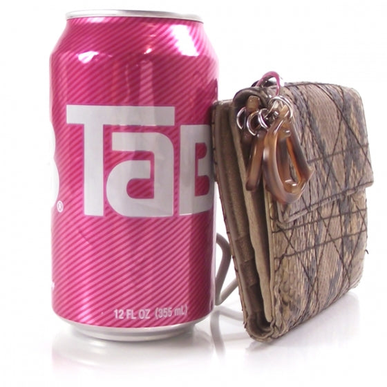 Christian Dior Python Flap Wallet Clutch Brown 3 of 9