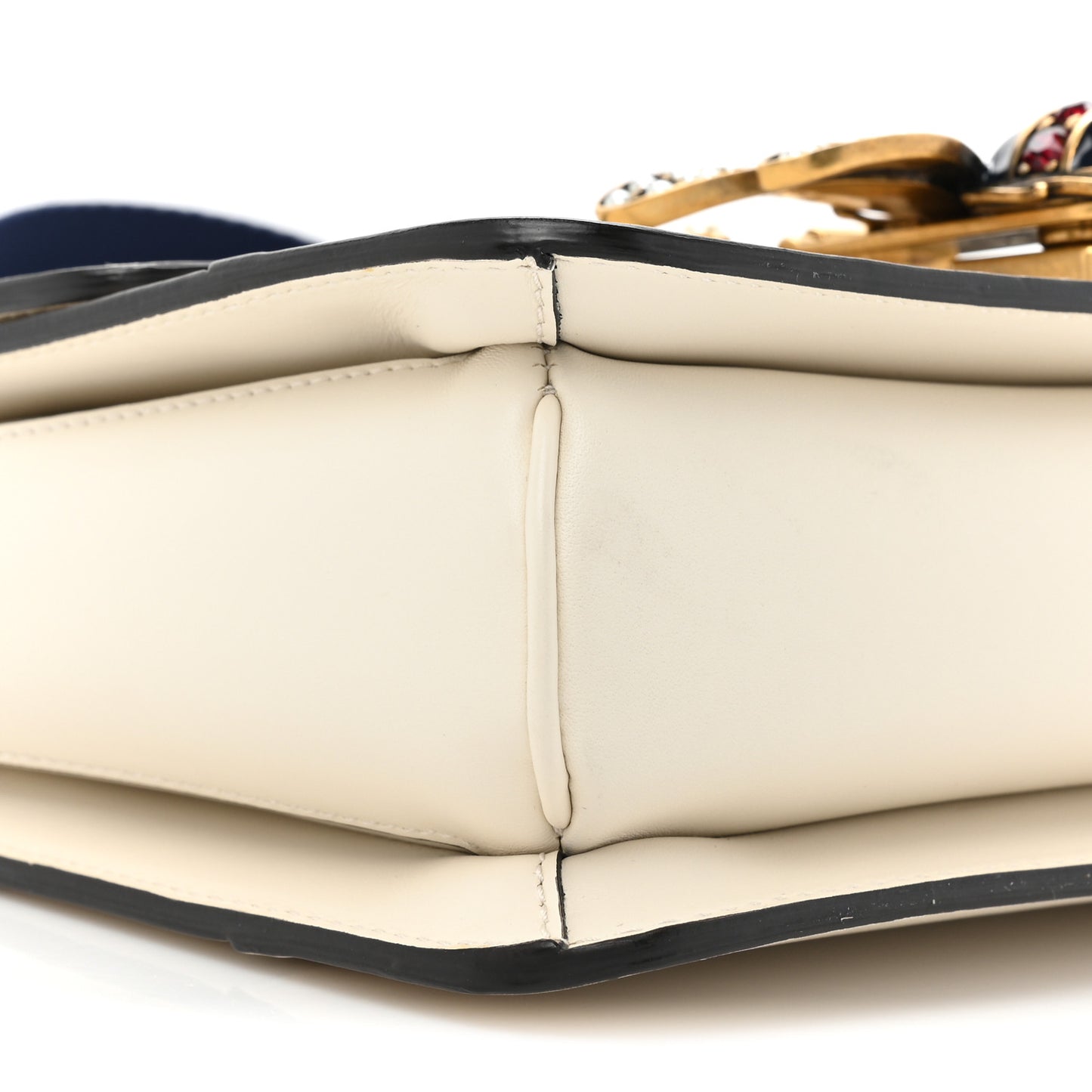 Calfskin Sylvie Web Queen Margaret Shoulder Bag White