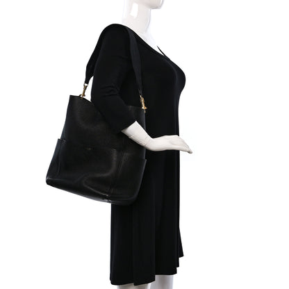 Celine Soft Grained Calfskin Sangle Bucket Bag Black 2 of 7