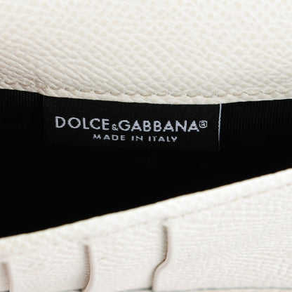 Dolce & Gabbana Dauphine Gloss Chain Strap Phone Bag Bianco 6 of 7