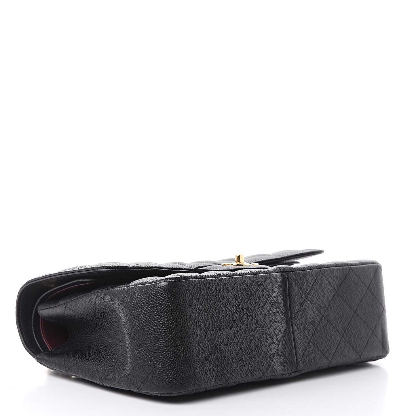 Caviar Quilted Jumbo Double Flap Black