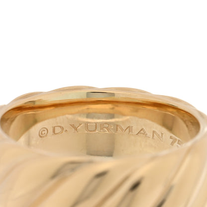 David Yurman 18K Yellow Gold 9mm Sculpted Cable Band Ring 65 11 4 of 5