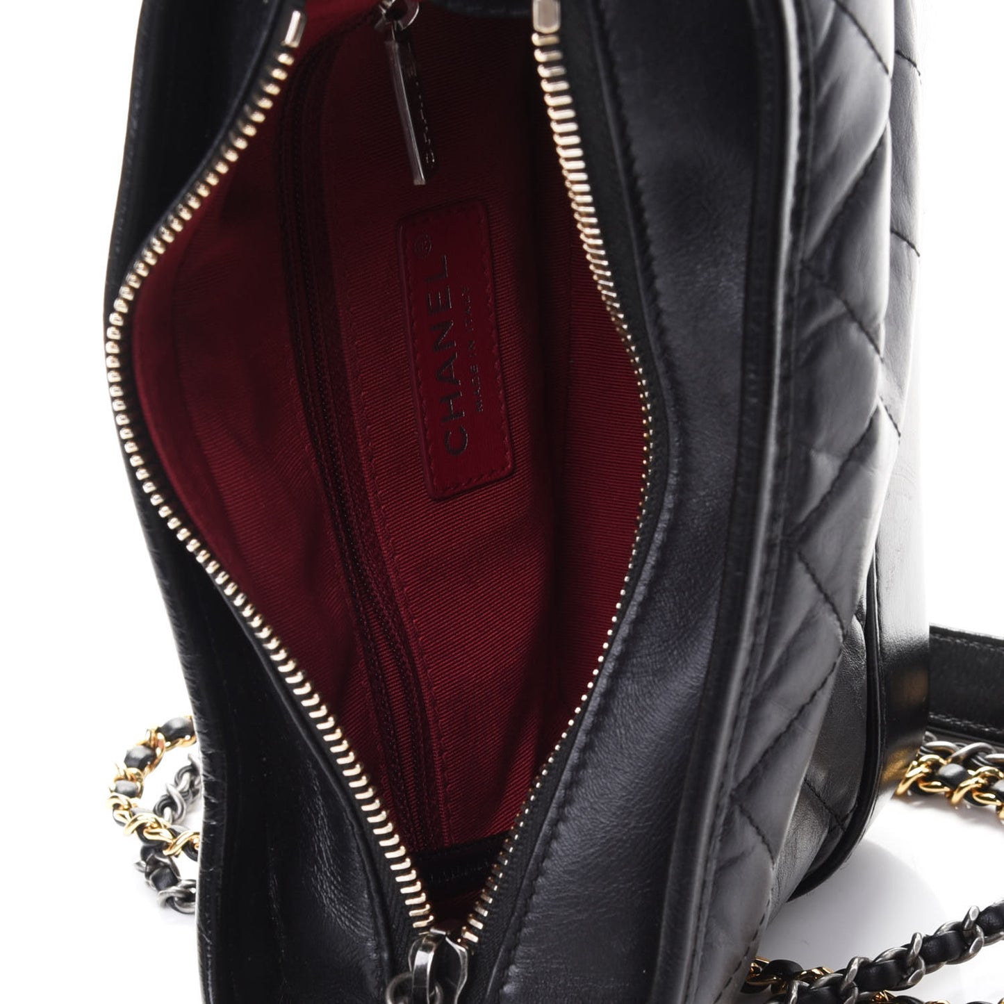 Aged Calfskin Quilted Small Gabrielle Hobo Black