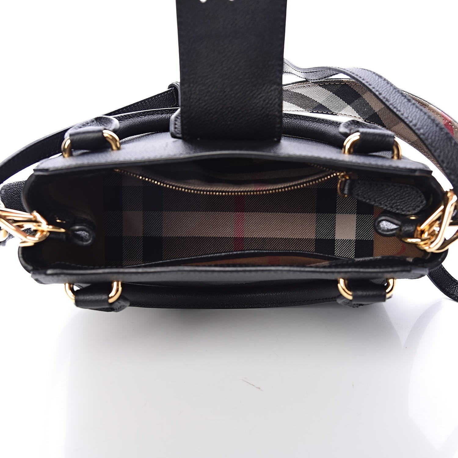 Burberry Soft Grain Calfskin Small Buckle Tote Black 9 of 12
