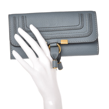 Chloe Calfskin Marcie Continental Flap Wallet Cloudy Blue 2 of 8