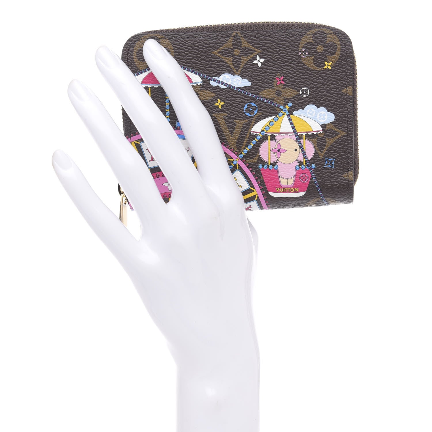 Louis Vuitton Monogram 2020 Christmas Animation Big Wheel Zippy Coin Purse Rose Ballerine 2 of 8