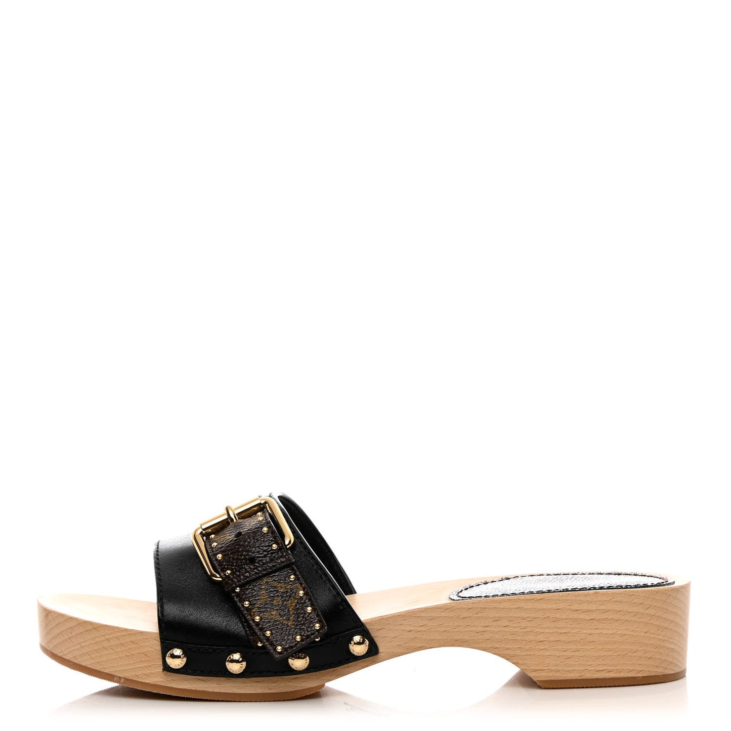Calfskin Monogram Cottage Mules 38 Black