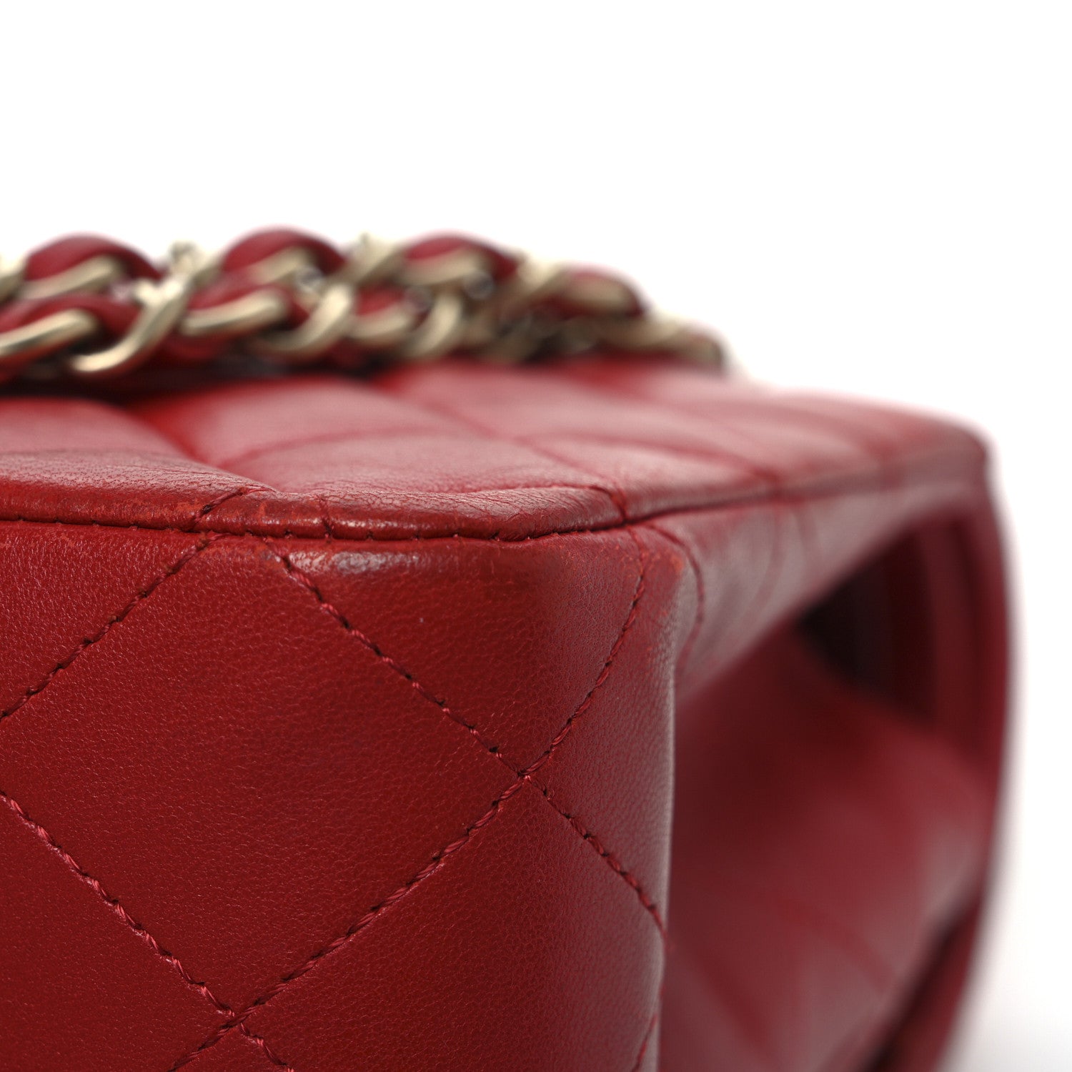 Chanel Lambskin Quilted Medium Double Flap Red 34 of 37