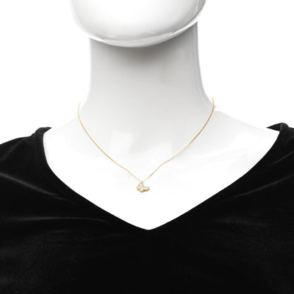 Van Cleef & Arpels 18K Yellow Gold Mother of Pearl Sweet Alhambra Butterfly Pendant Necklace 2 of 6