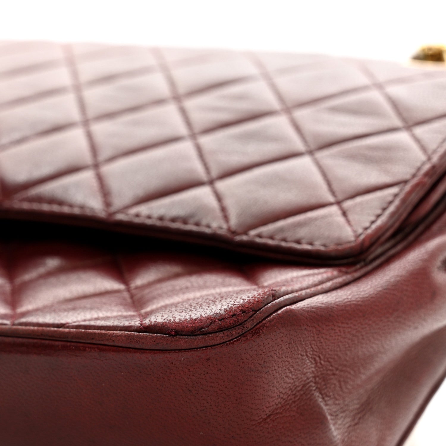 Chanel Lambskin Quilted Medium Double Flap Bijoux Chain Bordeaux 13 of 14
