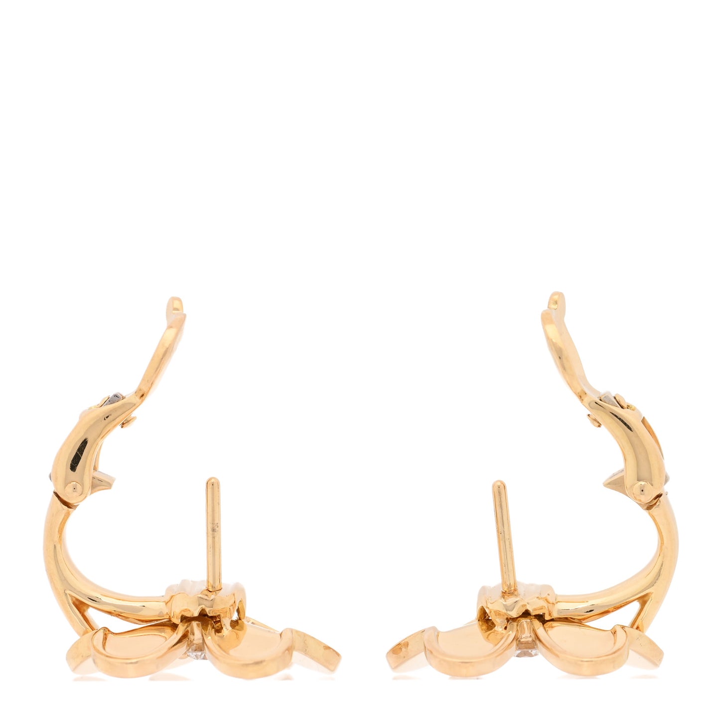 18K Yellow Gold Diamond Small Frivole Earrings