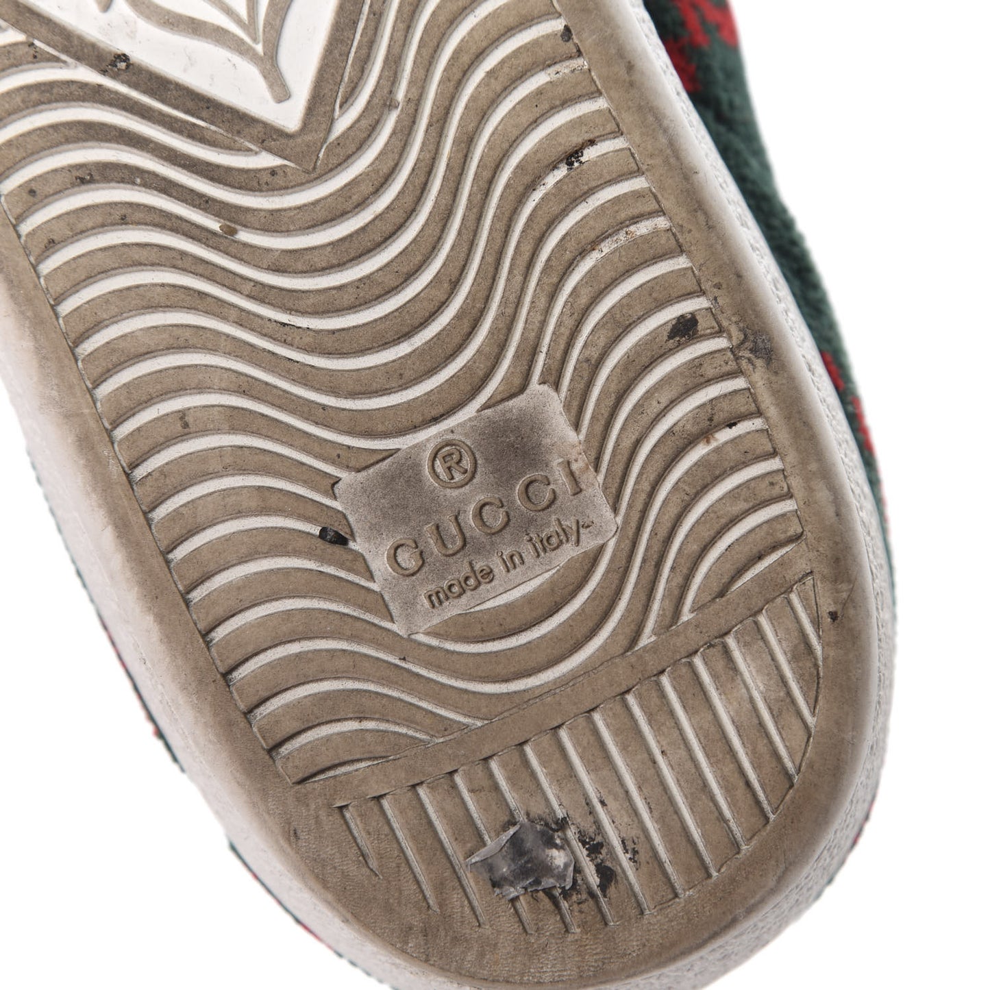 Terry Cloth GG Monogram Web Womens Ace Sneakers 41 Green Red