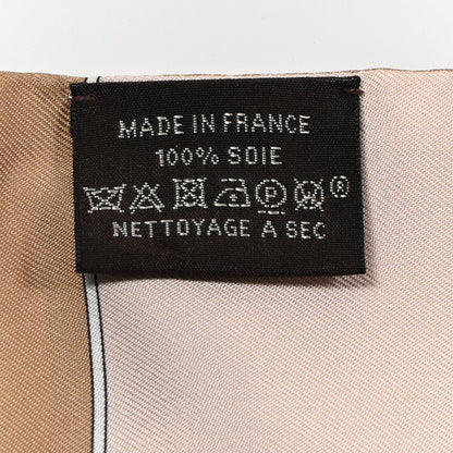 Hermes Silk Camails Twilly Scarf Beige Black Rose Pale 4 of 4