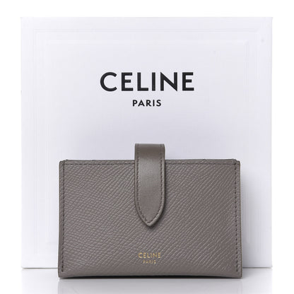 Celine Grained Shiny Calfskin Accordion Card Holder Pebble 9 of 9