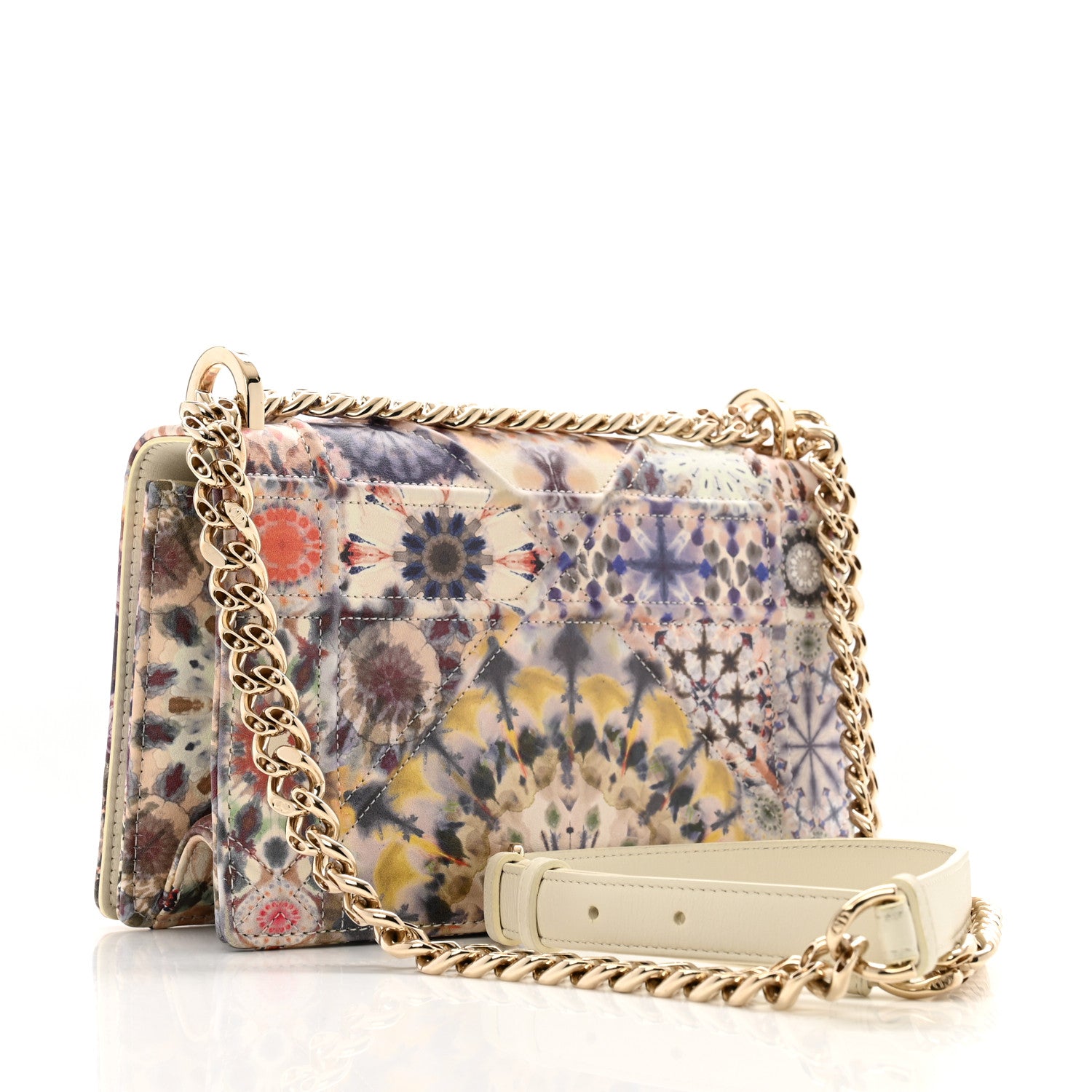 Christian Dior Calfskin Printed Small KaleiDiorscopic Diorama Flap Bag Latte Multicolor 3 of 12
