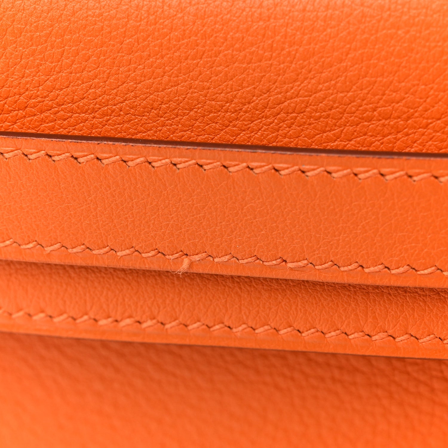 Hermes Evergrain Kelly Longue Clutch Pochette Orange 12 of 12
