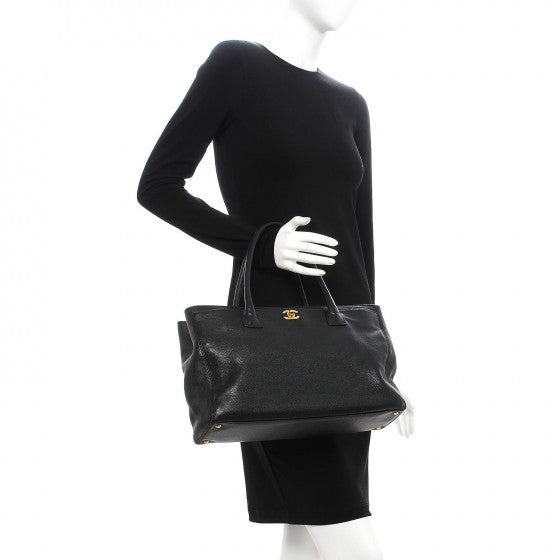 Chanel Calfskin Cerf Executive Shopper Tote Black 2 of 12