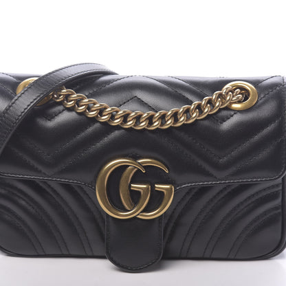 Gucci Calfskin Matelasse Mini GG Marmont Shoulder Bag Black 10 of 10