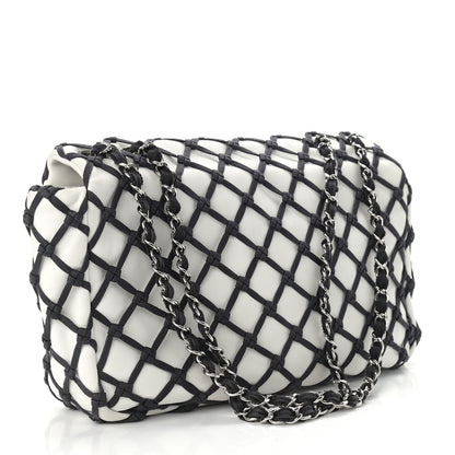 Chanel Lambskin Jumbo Canebiers Net Flap White 2 of 8