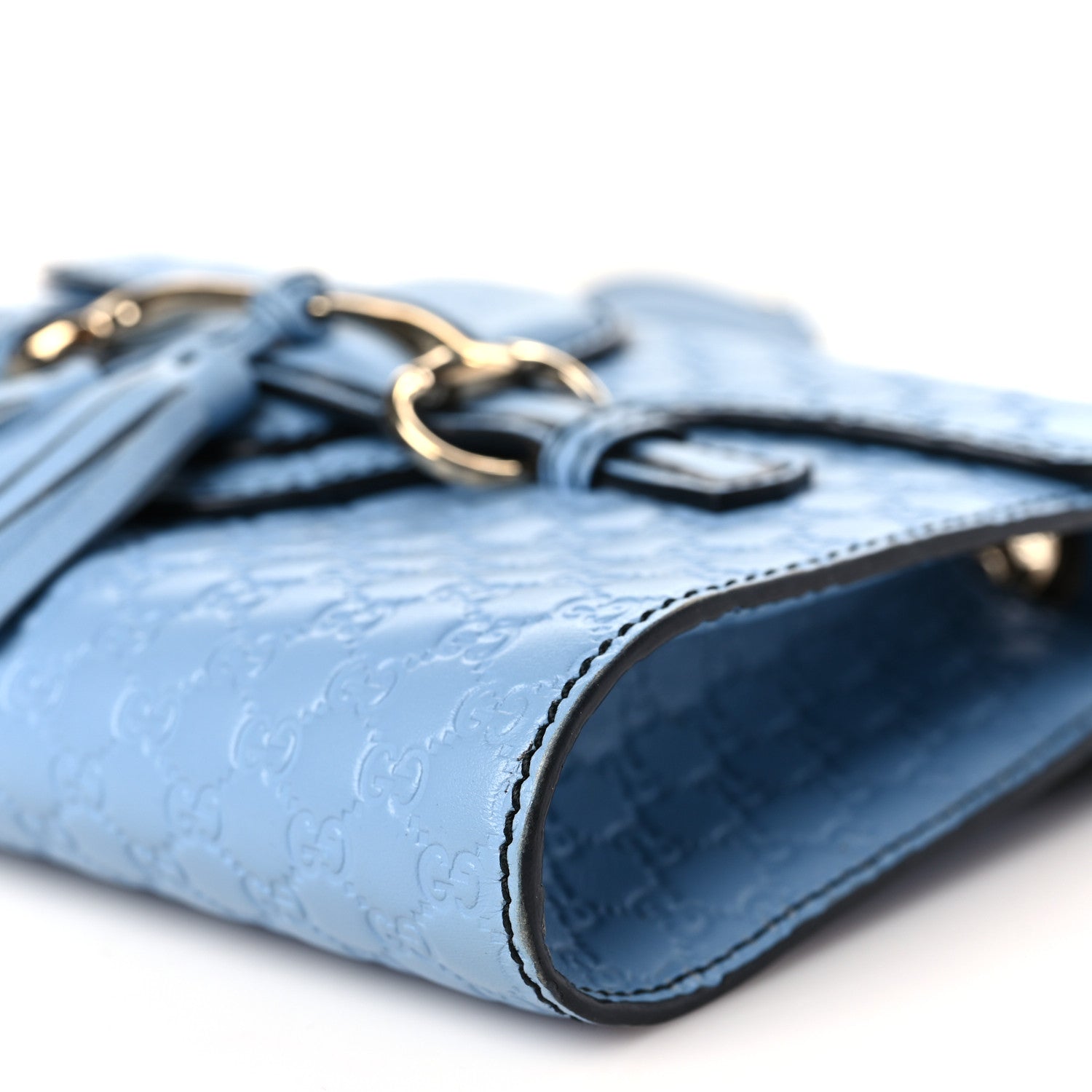 Gucci Soft Microguccissima Mini Emily Chain Shoulder Bag Mineral Blue 9 of 9
