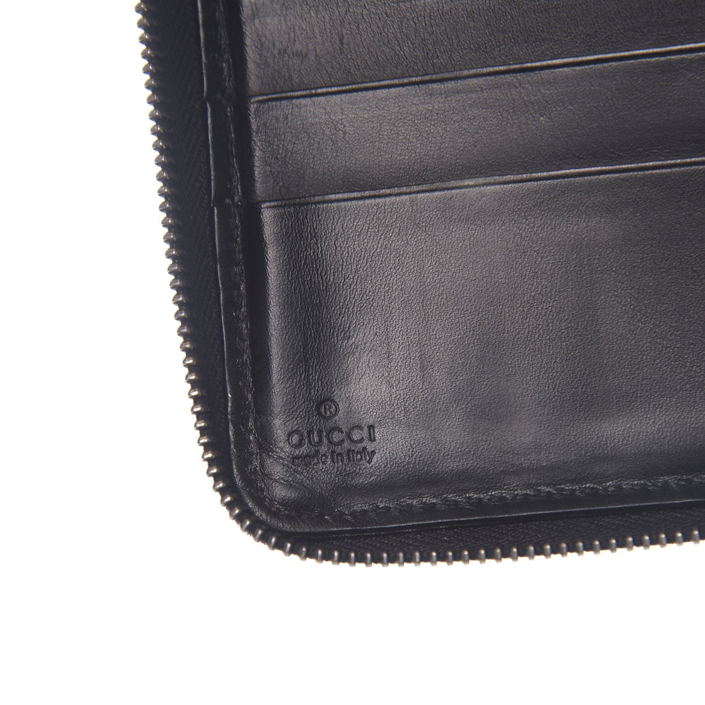 Microguccissima Zip Around Organizer Wallet Black