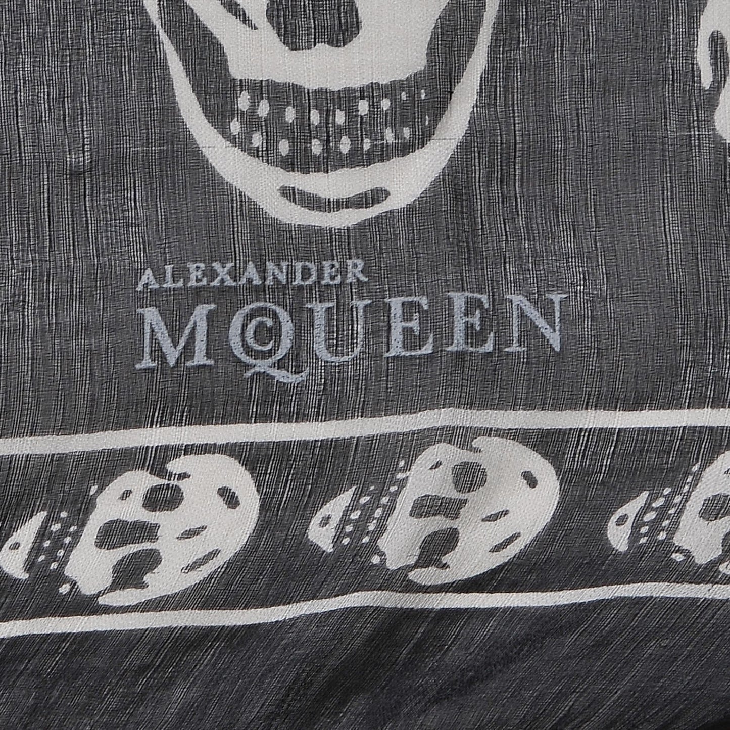 Silk Chiffon Skull Scarf Black Ivory