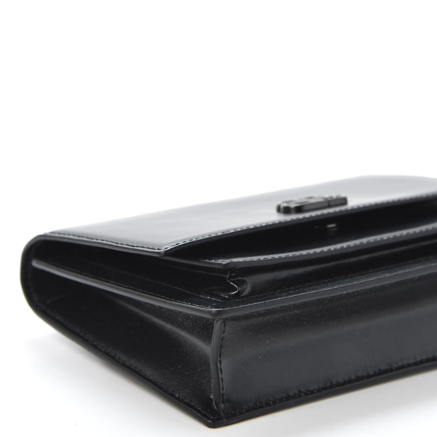 Shiny Box Calfskin Monochrome XS Sharp Belt Bag Black