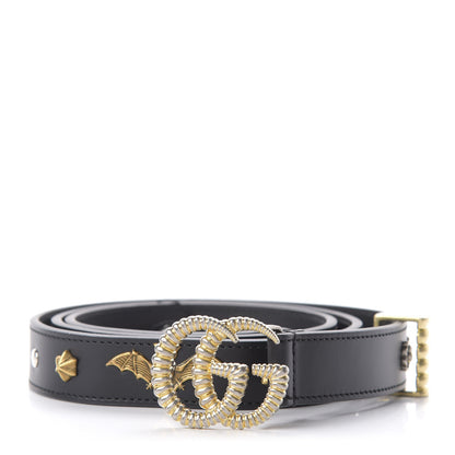 Gucci Calfskin Star Studded Torchon Double G Belt 100 40 Black 1 of 6