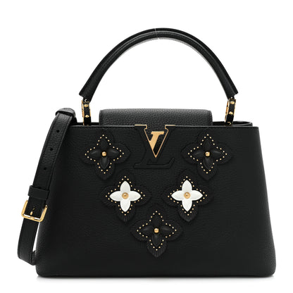 Louis Vuitton Taurillon Metallic Flowers Capucines PM Black 1 of 14